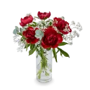 Bouquet of burgundy peonies